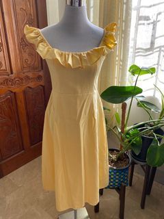 SUZY CLOTHING AUDREY LONG DRESS IN YELLOW IN L