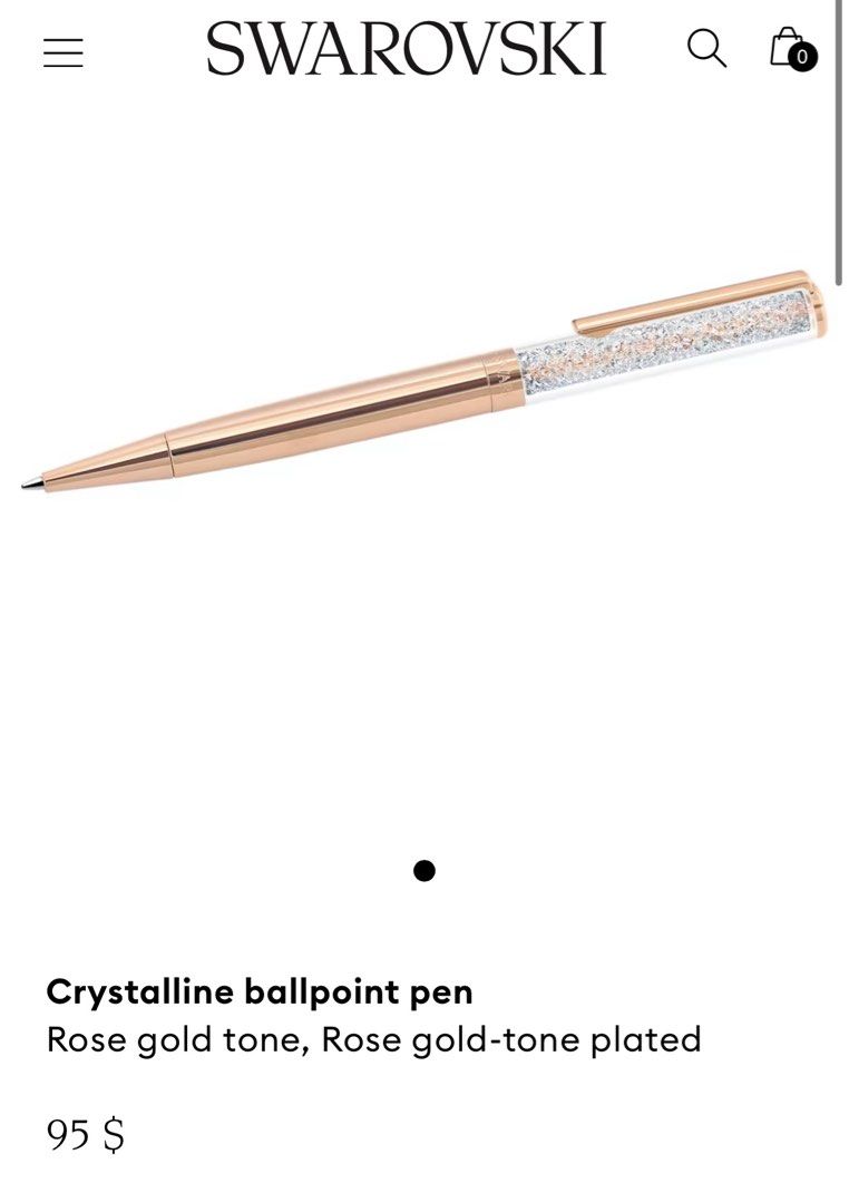 Crystalline ballpoint pen, Rose gold tone, Rose gold-tone plated