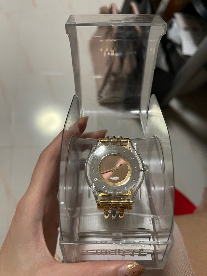 Swatch Tri gold watch Women s Fashion Watches Accessories
