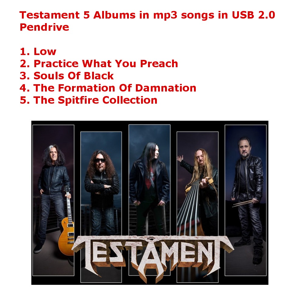 Testament 5 Albums mp3 Songs USB 2.0 Pendrive Memory Stick Flashdrive