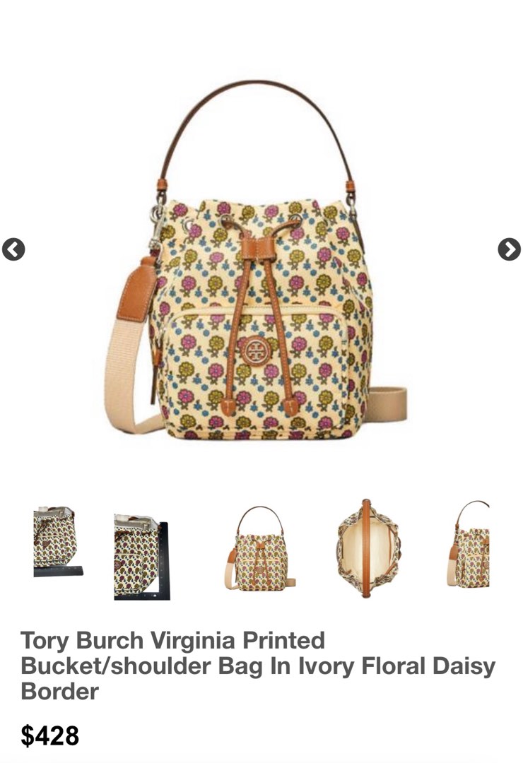Tory burch ivory Daisy bucket bag, Women's Fashion, Bags & Wallets, Crossbody Bags on Carousell