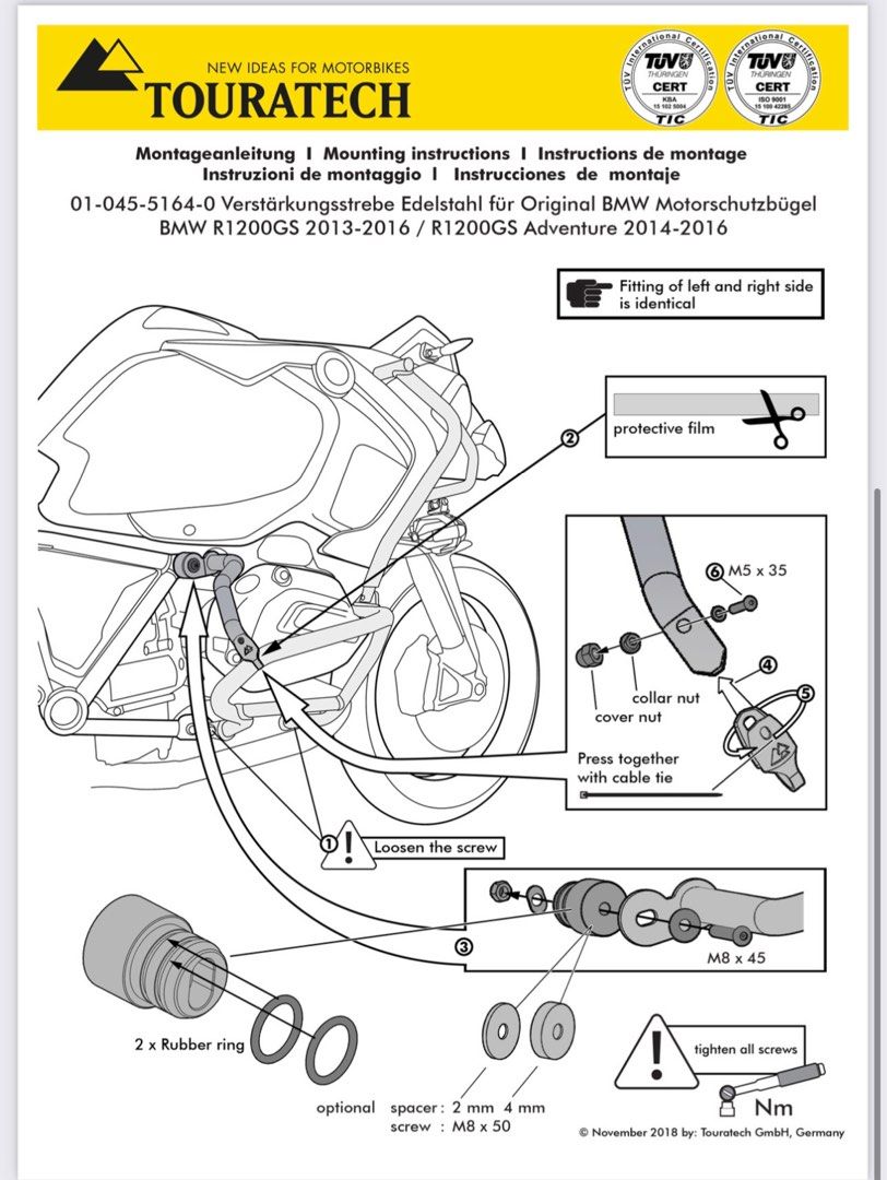 Touratech BMW GS/A 1200 reinforcement bars, Motorcycles, Motorcycle