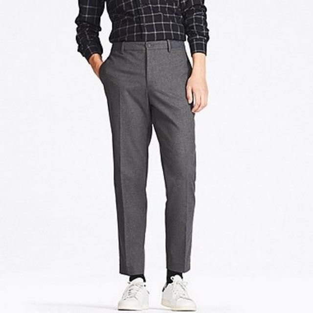 Uniqlo ankle pants grey Men s Fashion Bottoms Chinos on Carousell