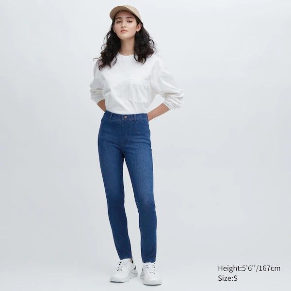 UNIQLO Ultra Stretch Lenggings Pants - Faded Jeans, Women's Fashion,  Bottoms, Jeans & Leggings on Carousell