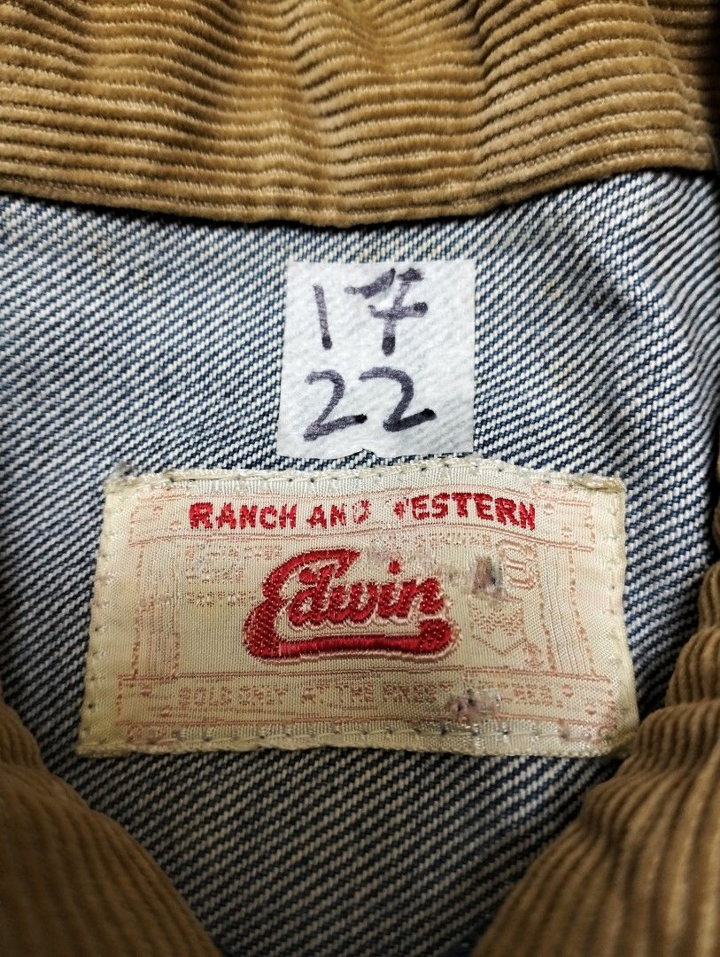 EDWIN RANCH AND WESTERN デニム カバーオール 90s EDWIN エドウィン デニム ウエスタンシャツ 長袖 メンズ カジュアル デニムシャツ ET2129-1