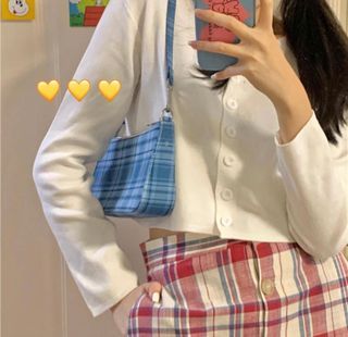 White Cropped Cardigan Longsleeves