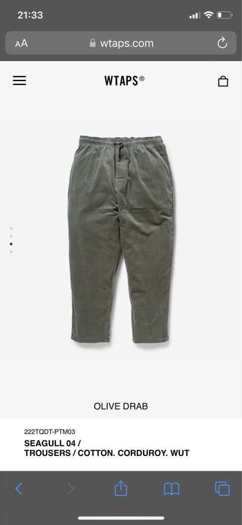 WTAPS seagull 04 corduroy trouser, 男裝, 褲＆半截裙, 長褲- Carousell