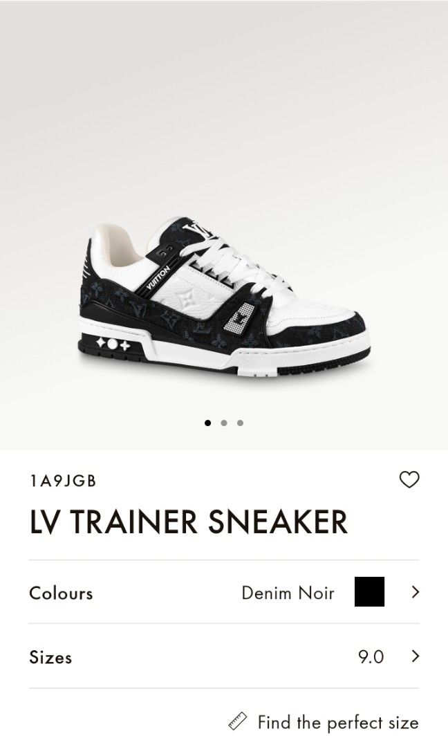 LV Trainer Sneaker DENIM NOIR UK 9