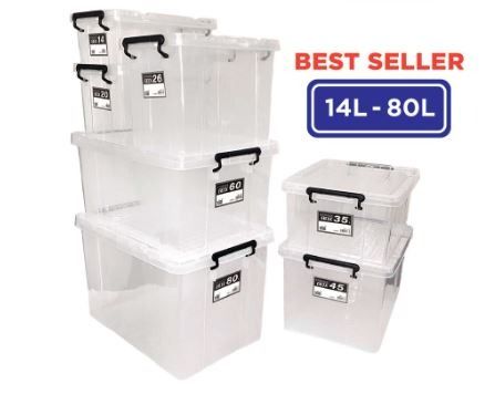 80L EXTRA LARGE PLASTIC H DUTY STORAGE BOX + LID + WHEELS OFFICE