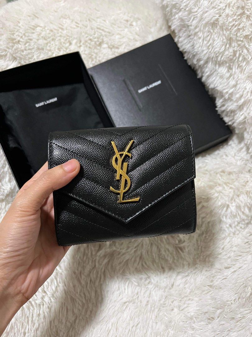 Ysl Compact Trifold wallet, Luxury, Bags & Wallets on Carousell