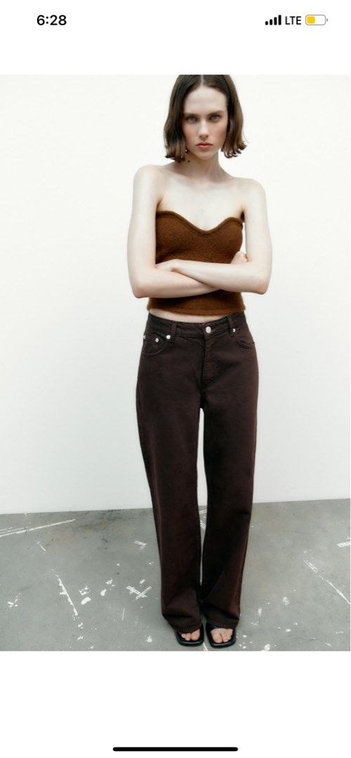 Zara Brown Wide Leg Jeans, Women's Fashion, Bottoms, Jeans on Carousell