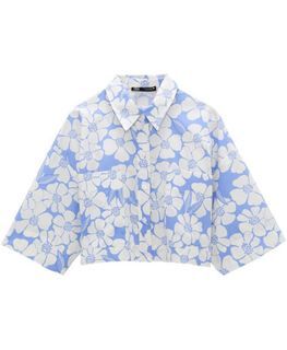 Zara printed poplin shirt
