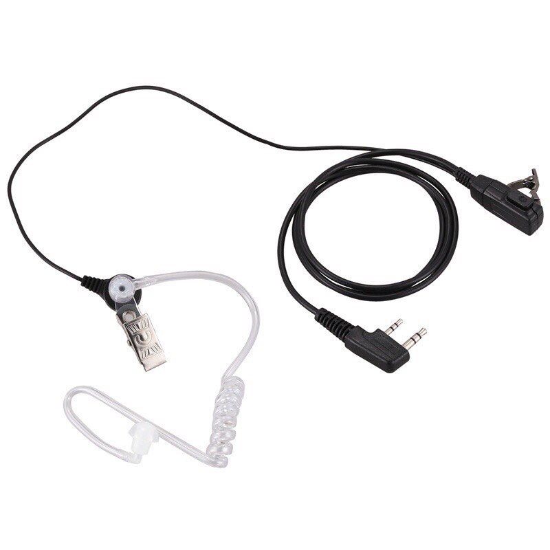 10-Pack Covert Headset Earpieces With PTT - 2-Pin Acoustic Tube For Baofeng Kenwood Radios