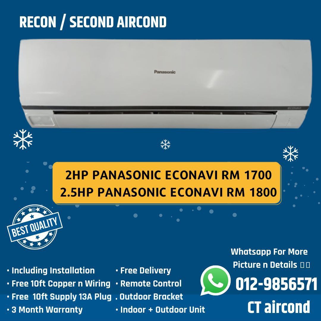2hp Panasonic Econavi Aircond 22Bb, TV & Home Appliances, Air
