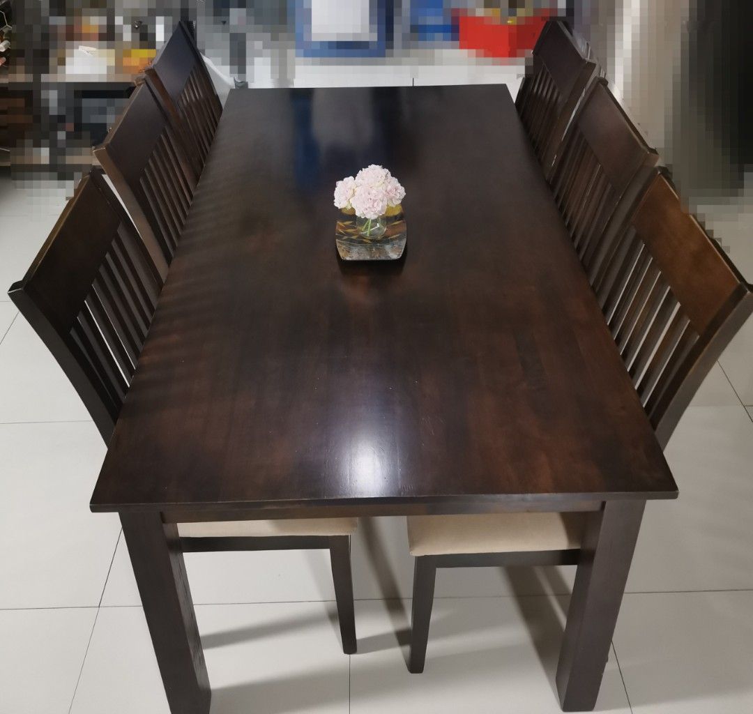 2nd Hand Dining Table (6 Seater), Furniture & Home Living, Furniture