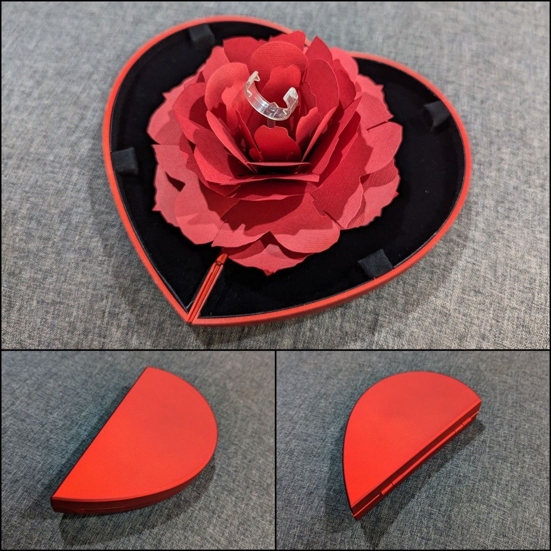 3D Flower Pop Up Proposal Ring Box Valentines Day Gift Box