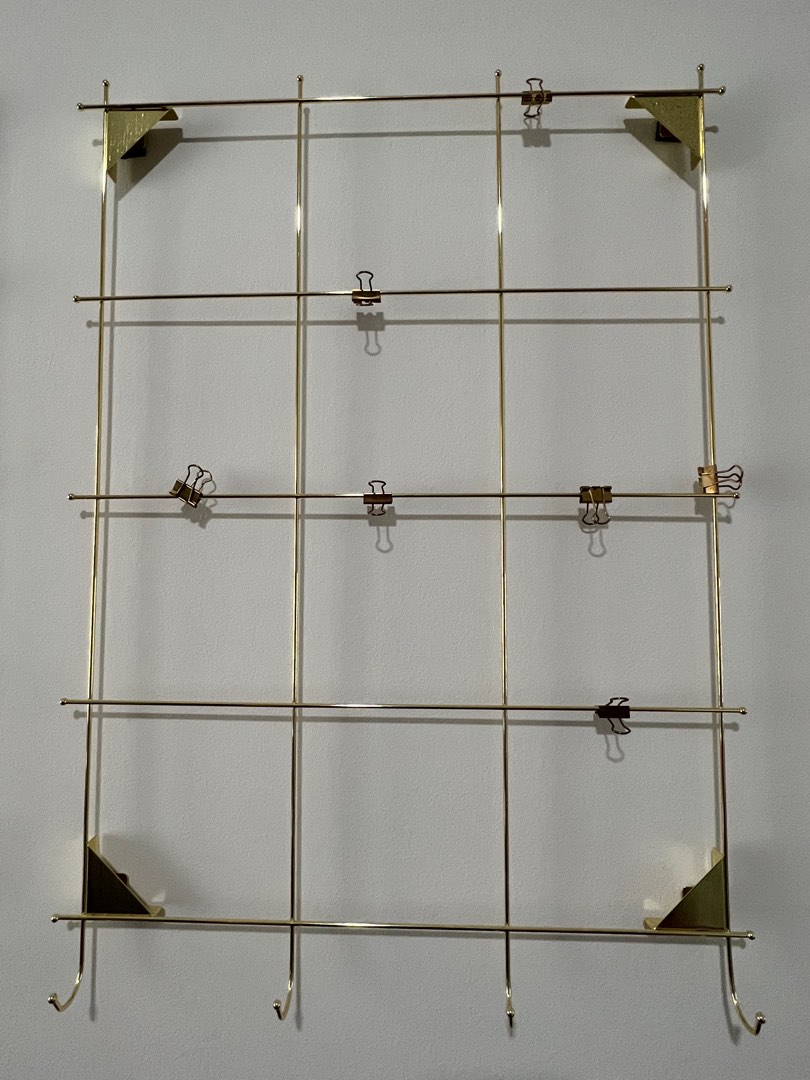 4 Stylish Ikea gold memo board with clips, Furniture & Home Living