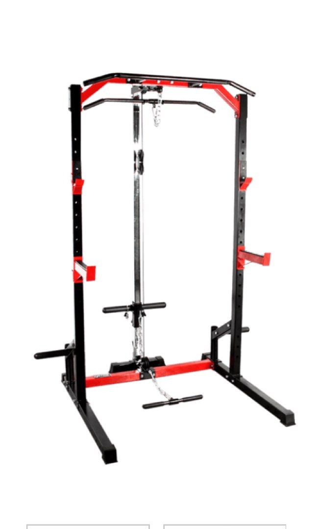(50% OFF) Half Rack with Lats Pull down and Row Machine, Sports ...