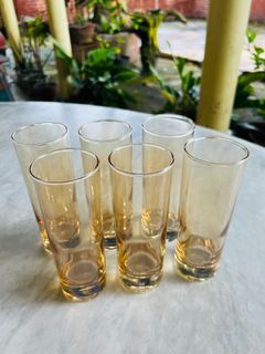 6pieces amber gold drinking glass
