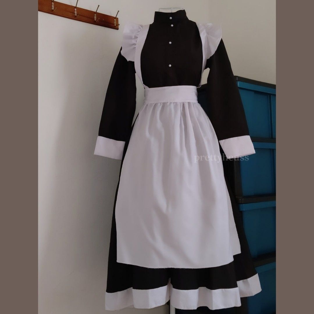 ? ????】Long Maid Outfit Dress Apron Women Cosplay Costume Preloved  Secondhand, Women's Fashion, Dresses & Sets, Dresses on Carousell