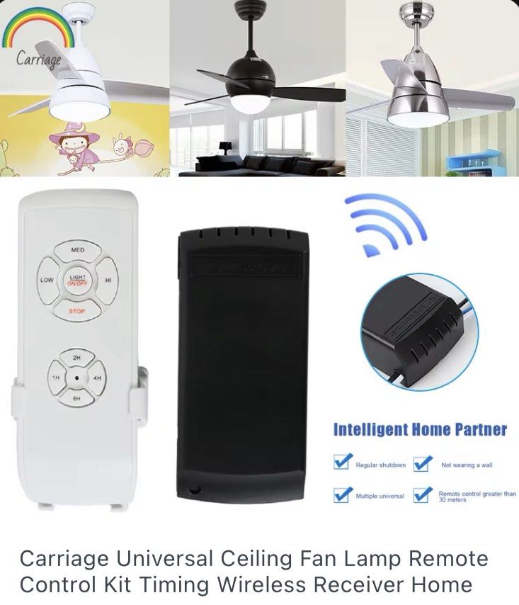 AC ceiling fan lamp remote control, Furniture & Home Living, Lighting