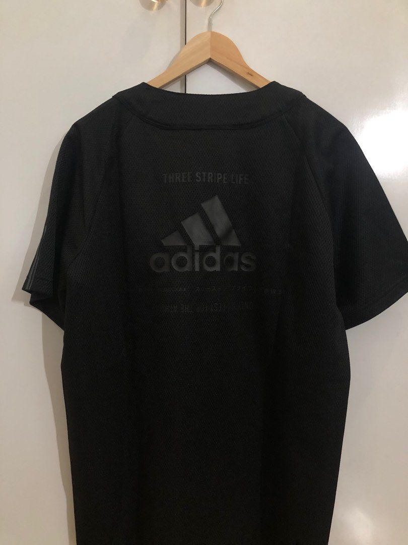 Adidas black baseball jersey store