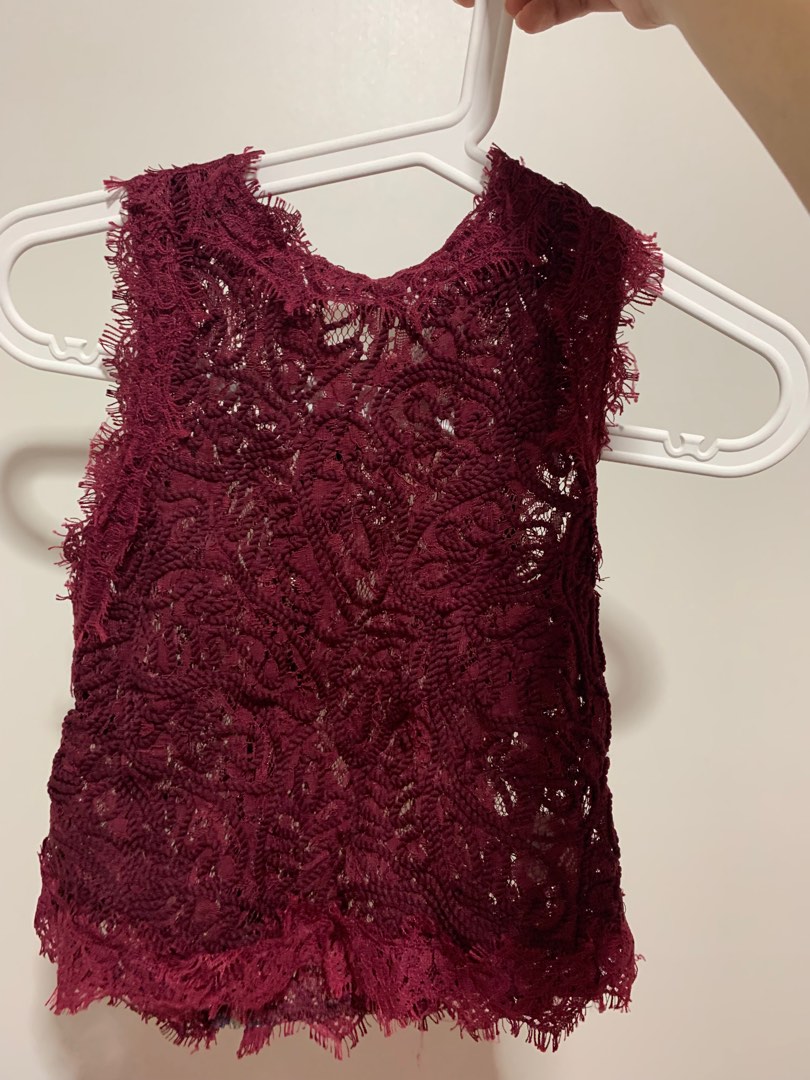 airspace red lace top, Women's Fashion, Tops, Other Tops on Carousell