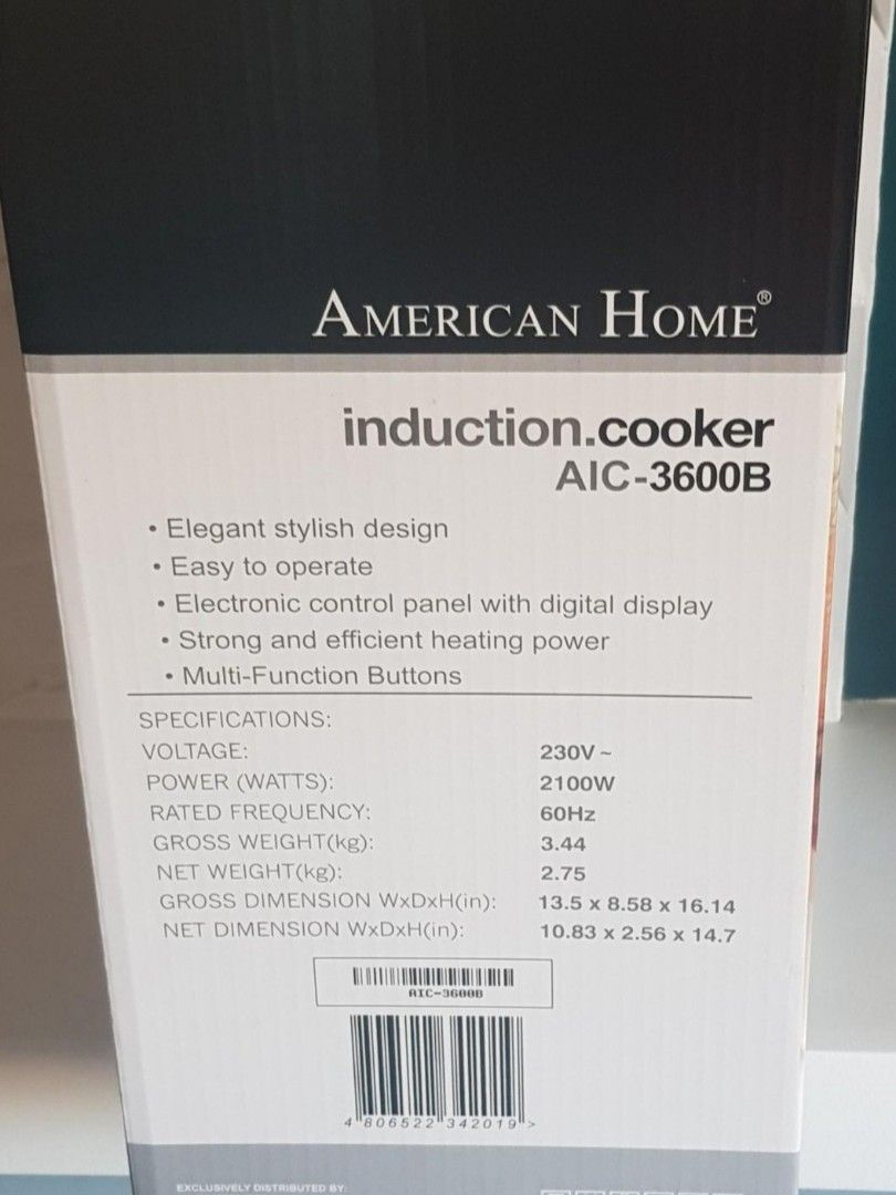 American Home induction cooker, Furniture & Home Living, Kitchenware