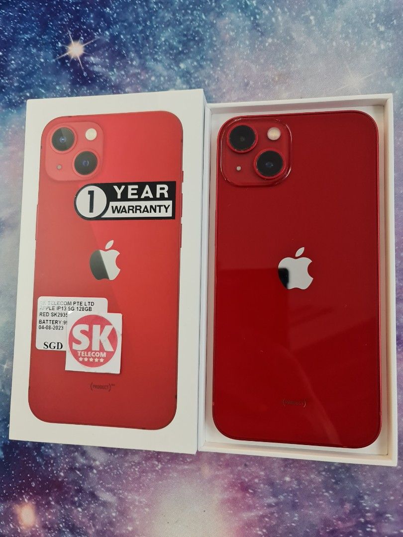 APPLE IPHONE 13 (5G) 128GB RED (LIKE NEW) APPLE WARRANTY 04082023
