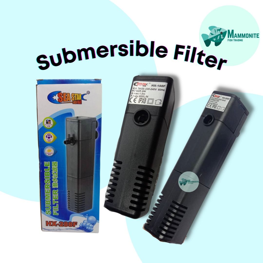 Aquarium Tank Internal Filter Submersible Pump 12W 8W Sea Star, Pet ...