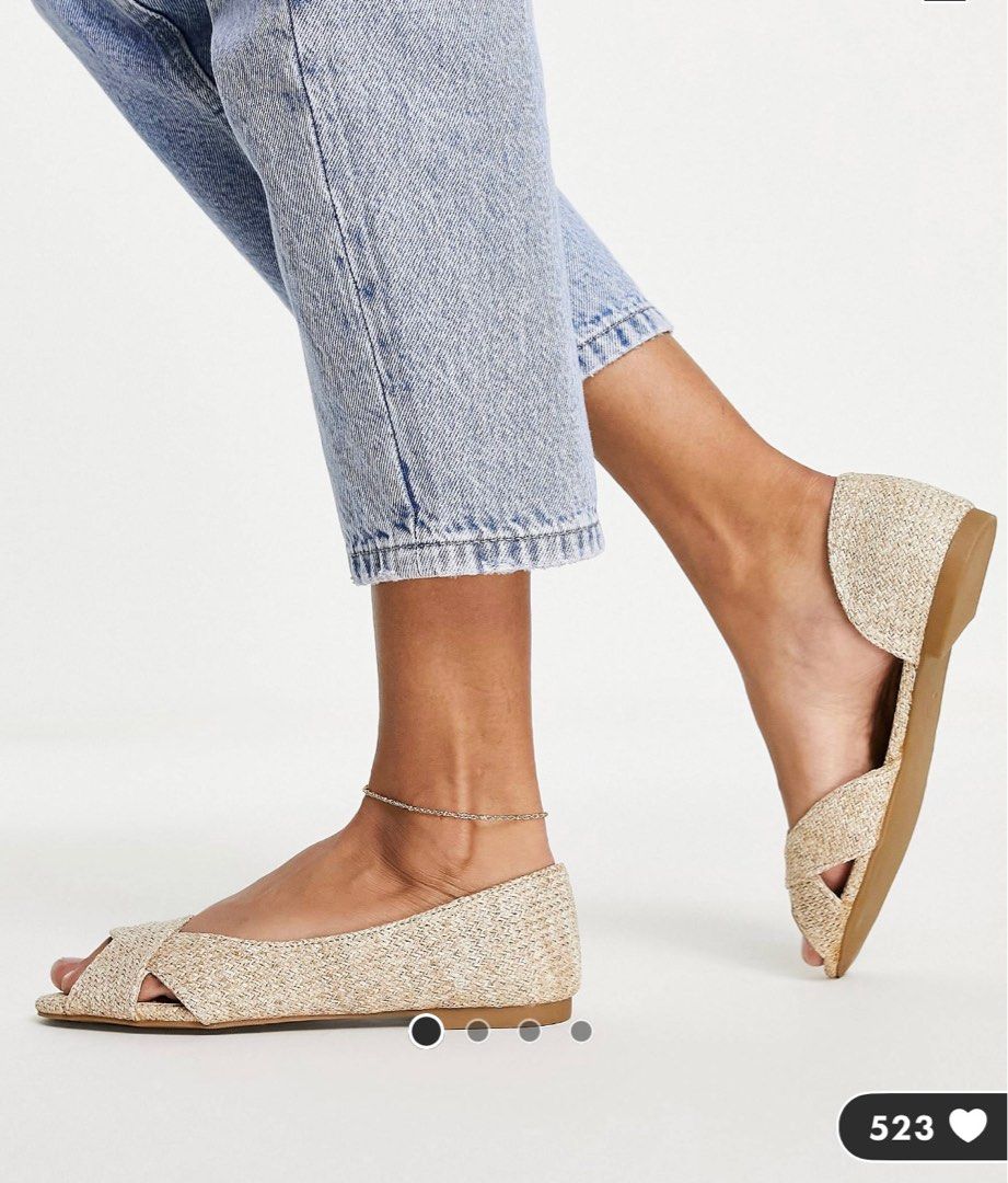 Peep toe ballet flats top