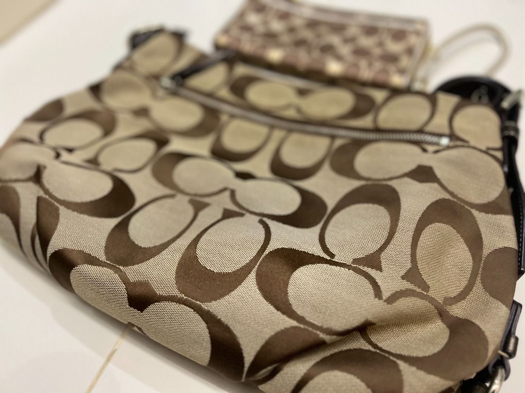 Authentic Matching Coach Purse Shoulder Bag 21023E Coach Wallet