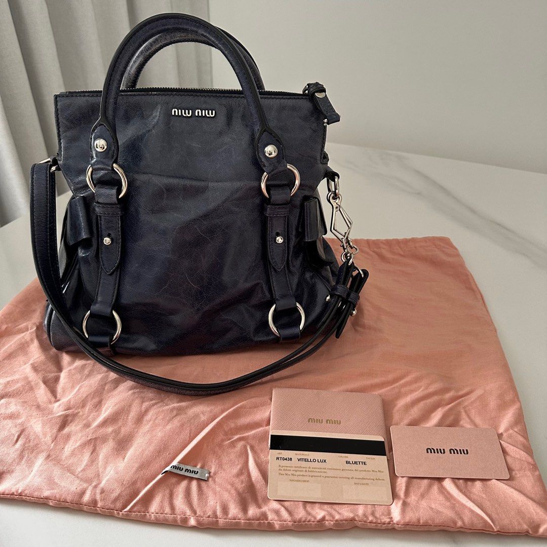 Miu Miu Vitello Lux Bow Bag, Women's Fashion, Bags & Wallets, Shoulder Bags  on Carousell