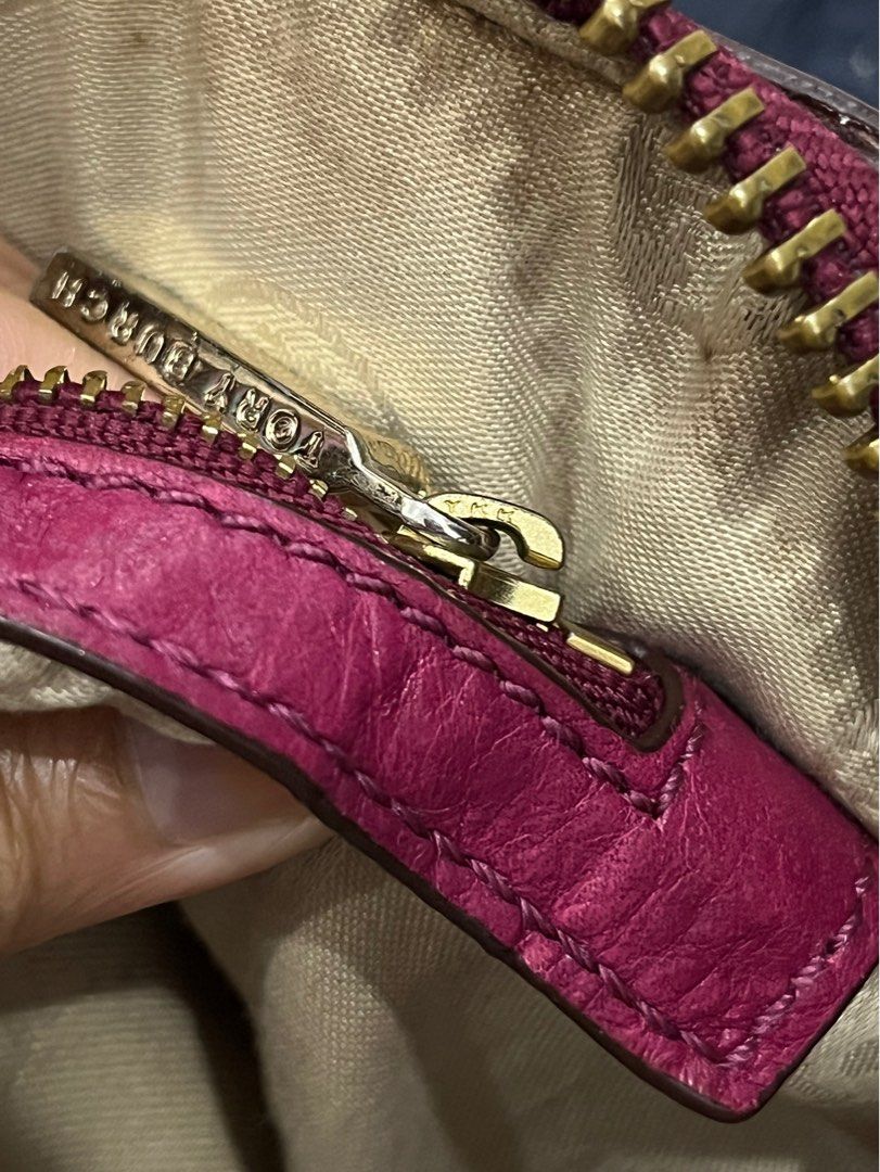 Authentic Tory Burch Clara Satchel in Fuchsia Pink, Luxury, Bags & Wallets  on Carousell