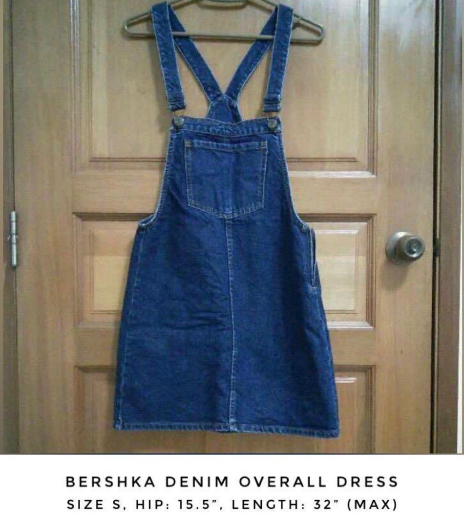 denim overall dress with zipper