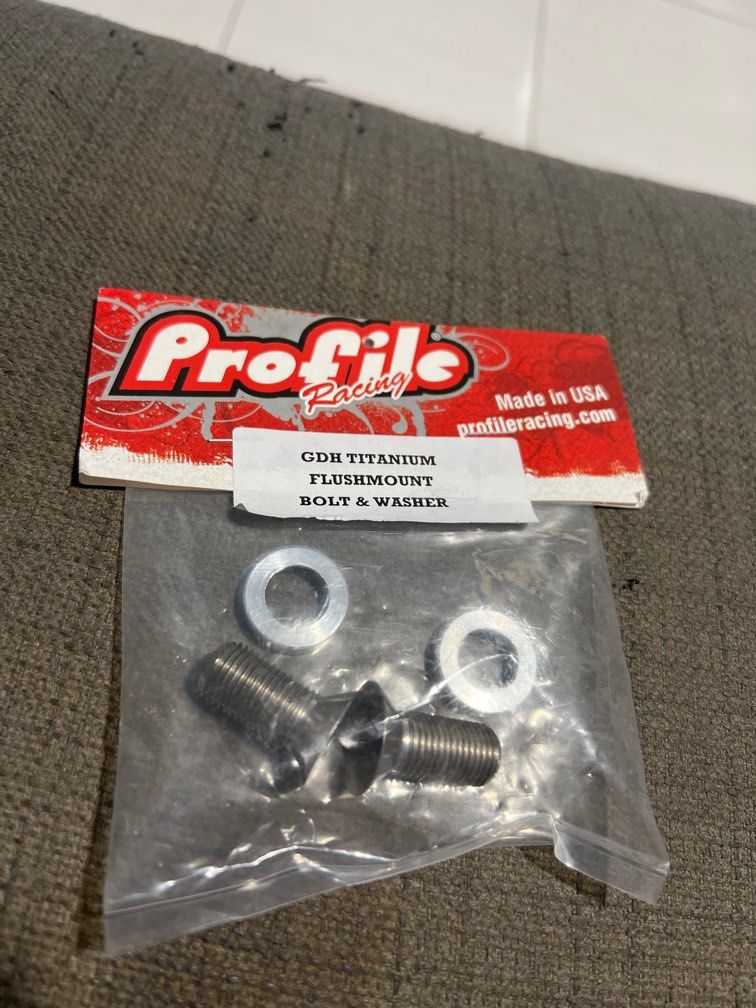BMX Profile Racing GDH titanium crank spindle bolts and washers pair,  Sports Equipment, Bicycles  Parts, Parts  Accessories on Carousell