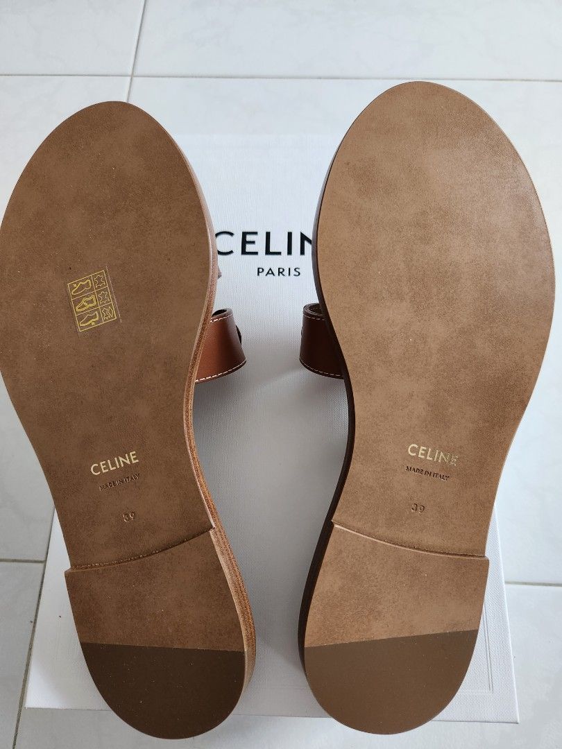 BN Celine Triomphe Mule Sandals Luxury Sneakers Footwear on