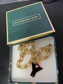 BNIB Principessa Glam letter Y necklace  Gold plated not swarovski
