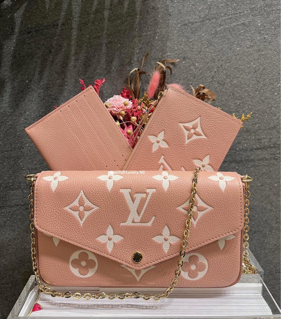 Louis Vuitton Rose Trianon / Cream Pochette Felicie Pouch Inserts