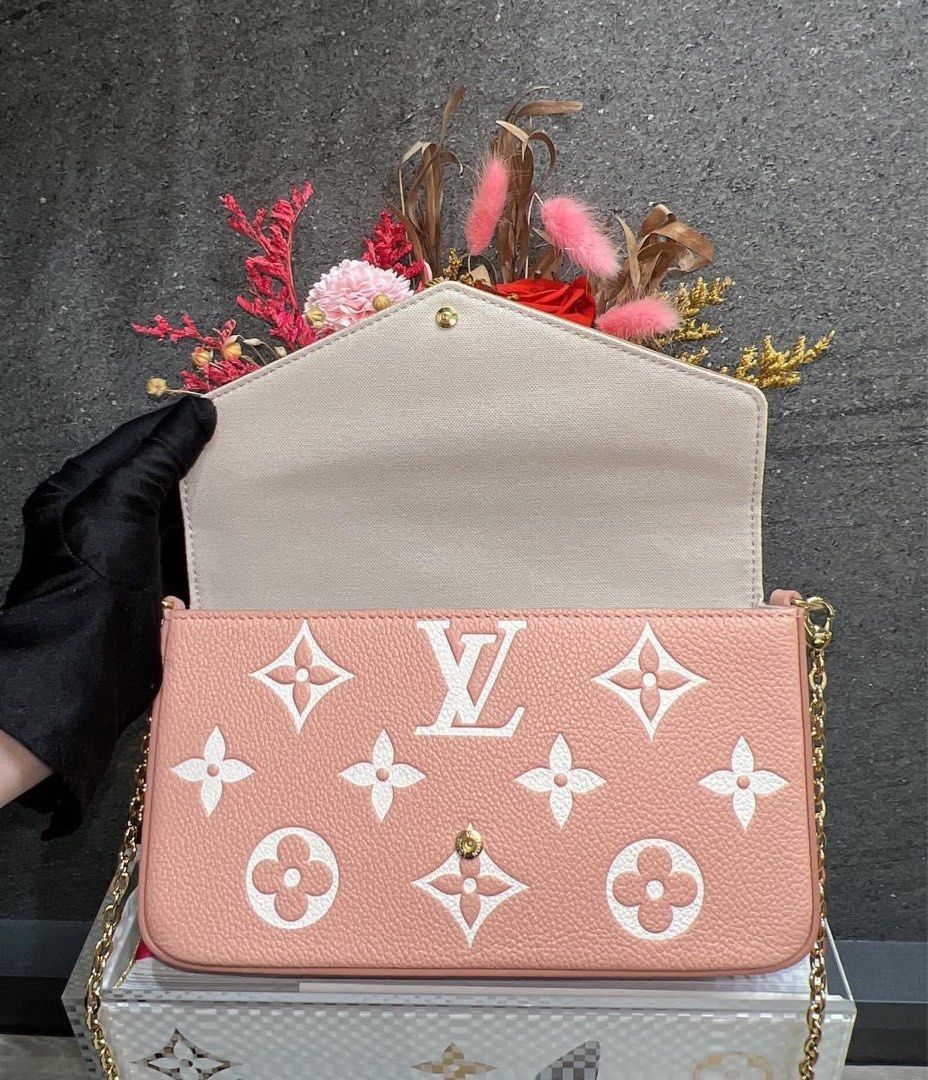 Louis Vuitton Rose Trianon and Cream Monogram Empreinte Leather
