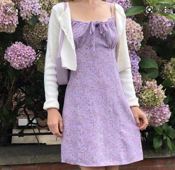 Brandy Melville Jennifer Purple Dress, Fesyen Wanita, Pakaian Wanita