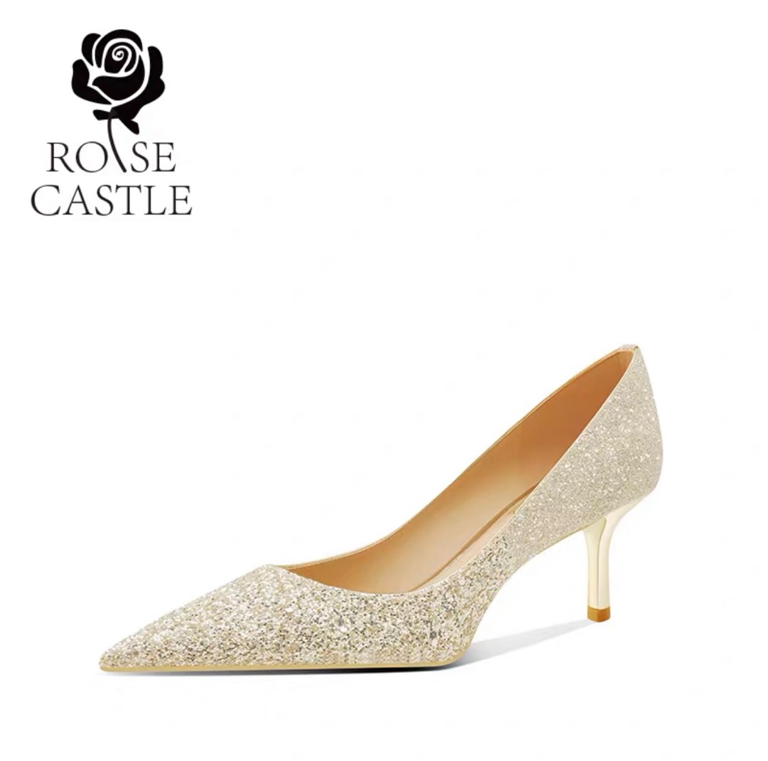 Bridal Shoes EU37 240mm Low Heel Women s Fashion Footwear