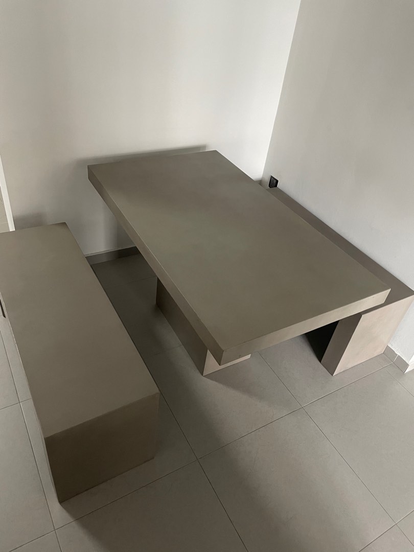 Cement dining table set, Furniture & Home Living, Furniture, Tables & Sets on Carousell