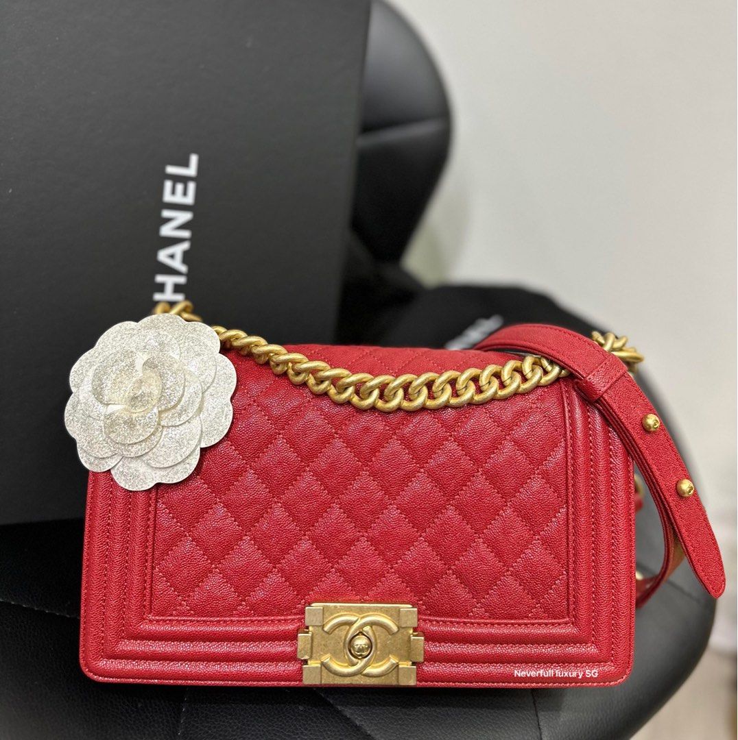 Chanel Boy WOC Caviar In Pink, Luxury, Bags & Wallets on Carousell