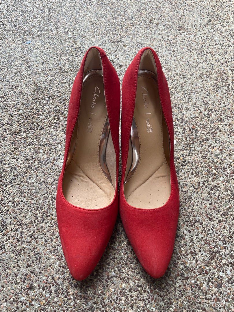 clarks red heels