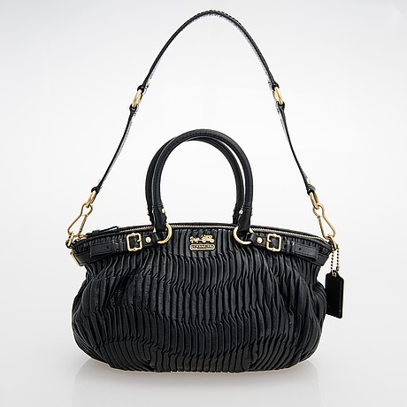 Coach Madison Sophia H1182-18620 Black Gathered Leather Satchel bag