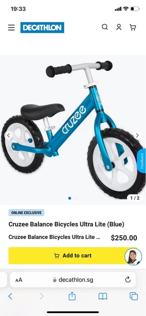 Cruzee Balance Bicycles Ultra Lite Blue Sports Equipment Bicycles Parts Bicycles on Carousell