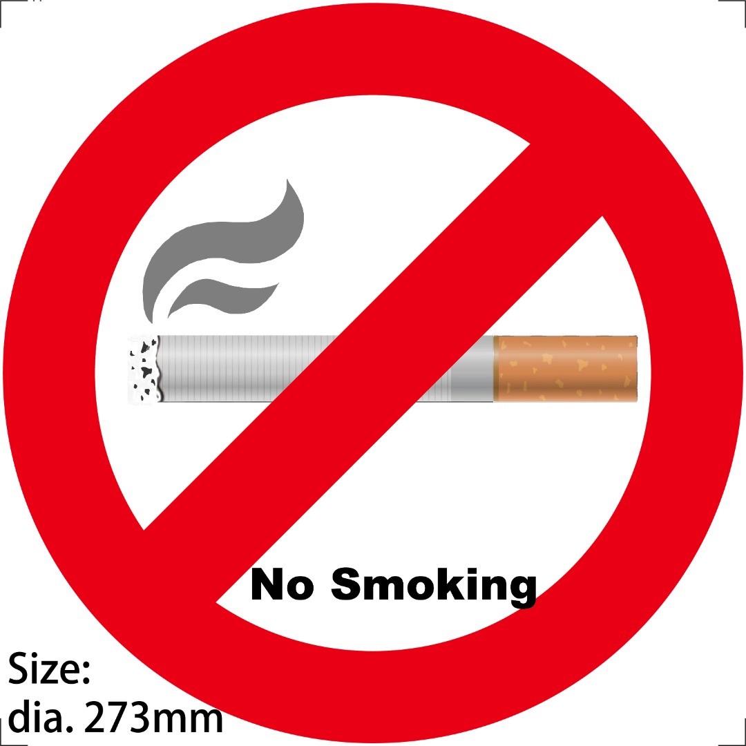 Custom size sticker sign no smoking Push Pull Wheel clamp Exit Toilet ...