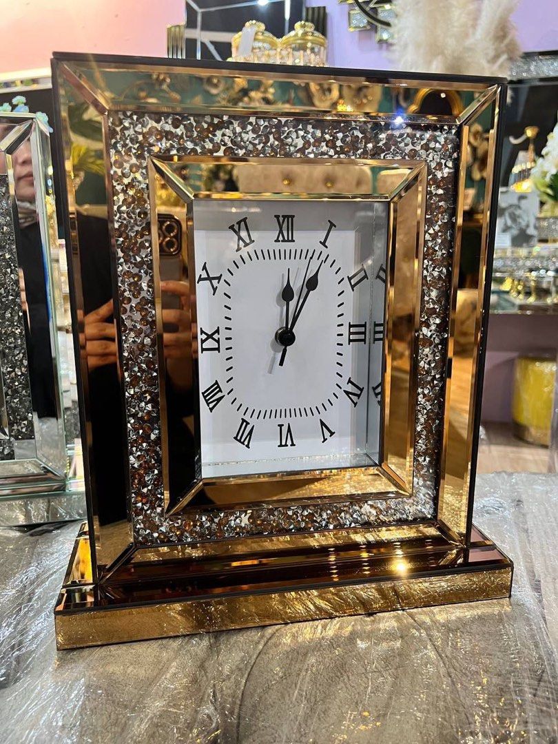 DIAMOND TABLE CLOCK, Furniture & Home Living, Home Decor, Clocks on Carousell
