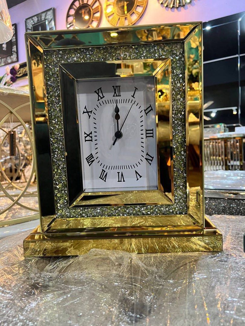 DIAMOND TABLE CLOCK, Furniture & Home Living, Home Decor, Clocks on Carousell